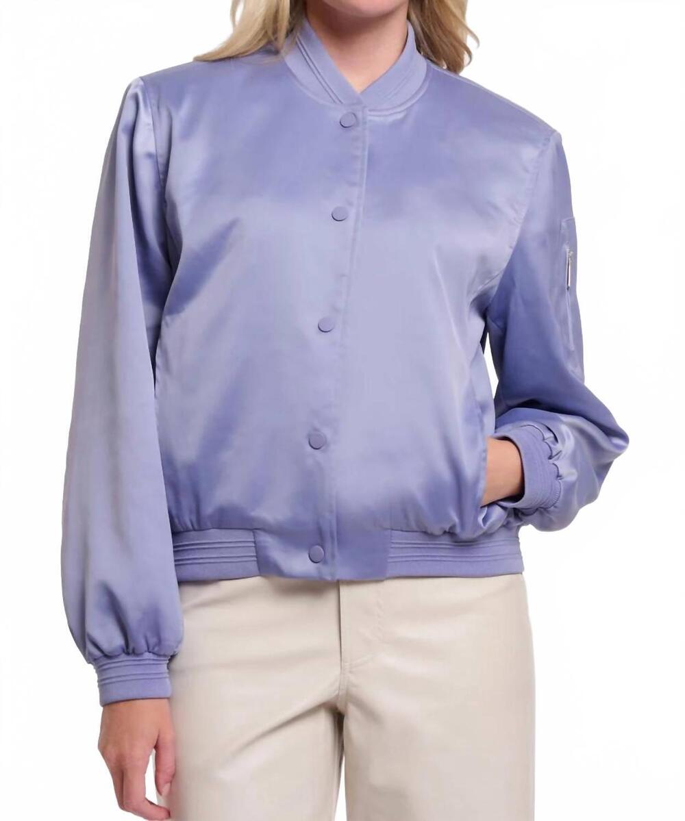 NEW RINO & PELLE banner bomber jacket in brushed blue